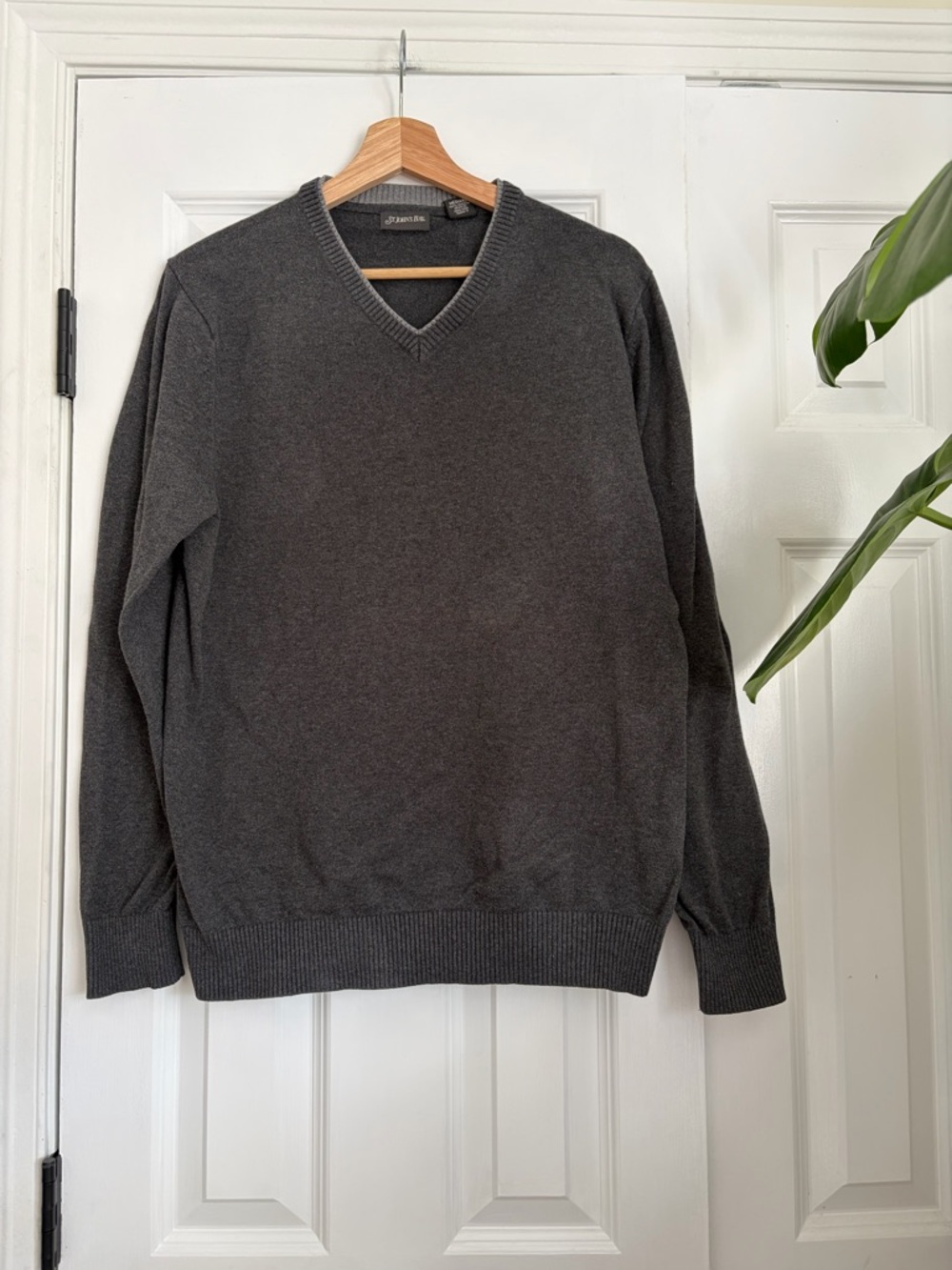 St. John's Bay Men's V-Neck Sweater - Charcoal Gray